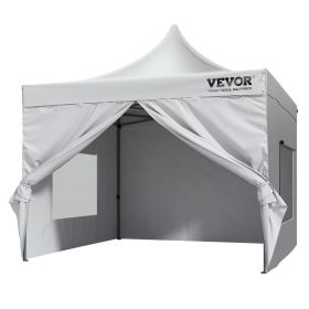 VEVOR 10x10 FT Pop up Canopy with Removable Sidewalls, Instant Canopies Portable Gazebo & Wheeled Bag, UV Resistant Waterproof, Enclosed Canopy